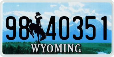 WY license plate 9840351