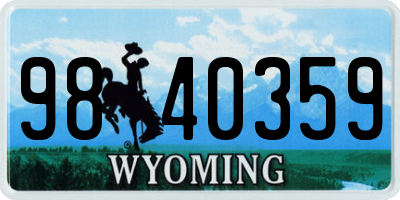 WY license plate 9840359