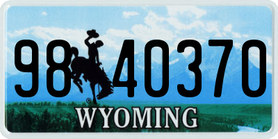 WY license plate 9840370