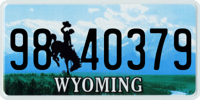 WY license plate 9840379