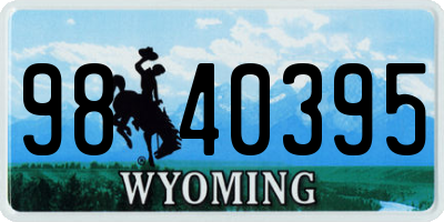 WY license plate 9840395