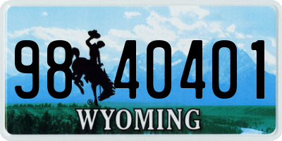 WY license plate 9840401