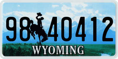 WY license plate 9840412