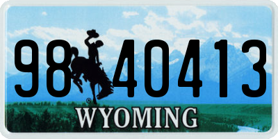 WY license plate 9840413