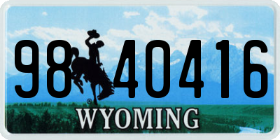 WY license plate 9840416
