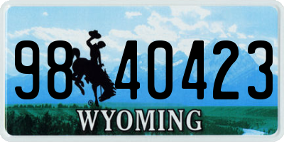 WY license plate 9840423