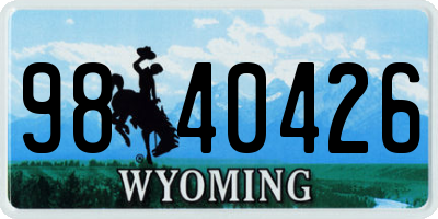 WY license plate 9840426
