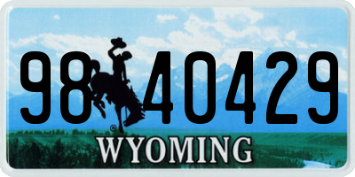 WY license plate 9840429