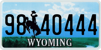 WY license plate 9840444