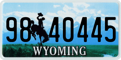 WY license plate 9840445