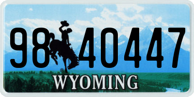 WY license plate 9840447