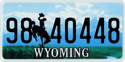 WY license plate 9840448
