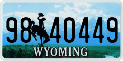 WY license plate 9840449