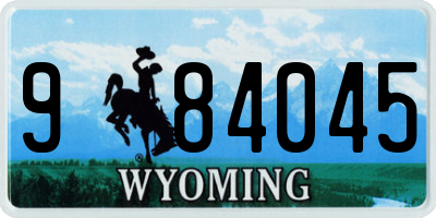 WY license plate 984045