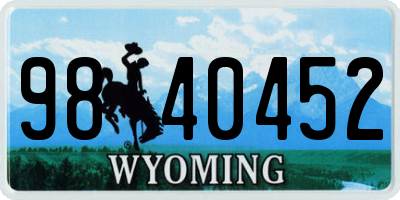 WY license plate 9840452