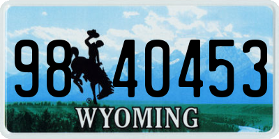 WY license plate 9840453