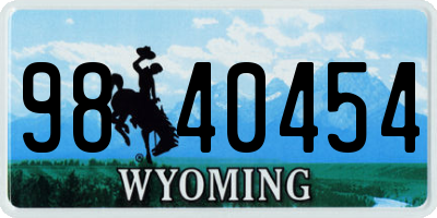 WY license plate 9840454