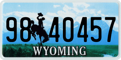 WY license plate 9840457