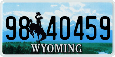 WY license plate 9840459