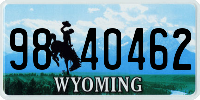 WY license plate 9840462