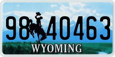 WY license plate 9840463