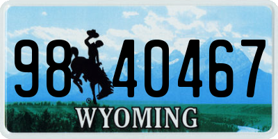 WY license plate 9840467