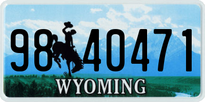 WY license plate 9840471