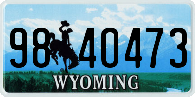 WY license plate 9840473