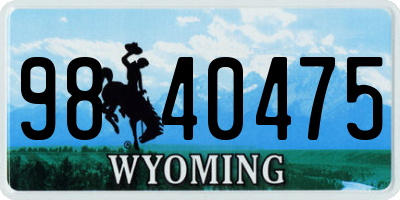 WY license plate 9840475