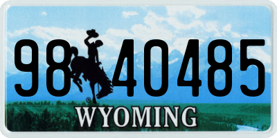 WY license plate 9840485