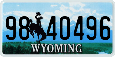 WY license plate 9840496