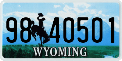 WY license plate 9840501