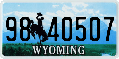 WY license plate 9840507