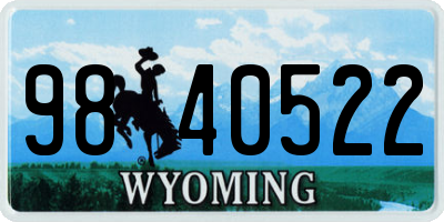 WY license plate 9840522