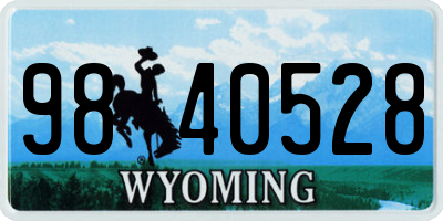WY license plate 9840528