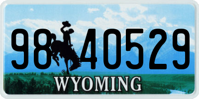 WY license plate 9840529