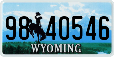 WY license plate 9840546