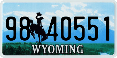 WY license plate 9840551