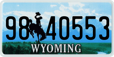 WY license plate 9840553