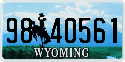 WY license plate 9840561