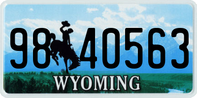 WY license plate 9840563