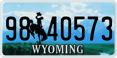 WY license plate 9840573