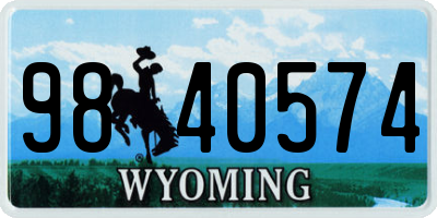 WY license plate 9840574