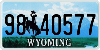 WY license plate 9840577