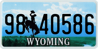 WY license plate 9840586