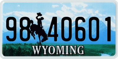WY license plate 9840601