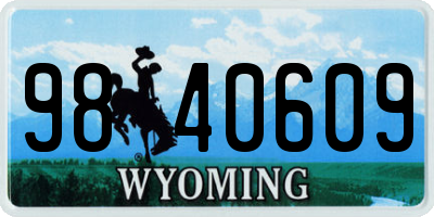 WY license plate 9840609