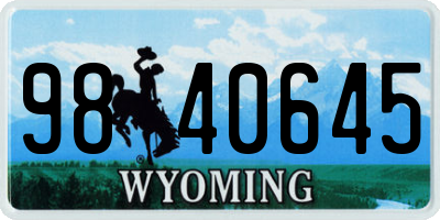 WY license plate 9840645