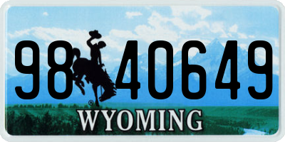 WY license plate 9840649