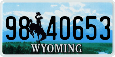 WY license plate 9840653